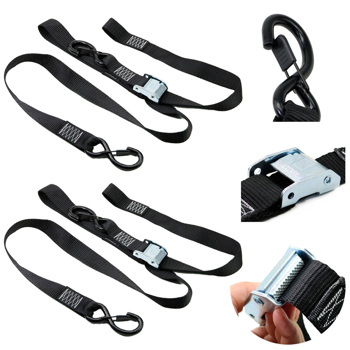 Eslingas Moto Bicicleta Correas De Amarre Heavy Duty Par