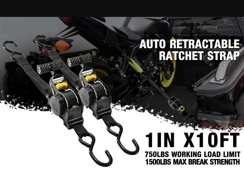 Eslingas Retráctiles Correas Ratchet Amarre 2,5cmx3,3m