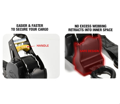 Eslingas Retráctiles Correas Ratchet Amarre 2,5cmx3,3m